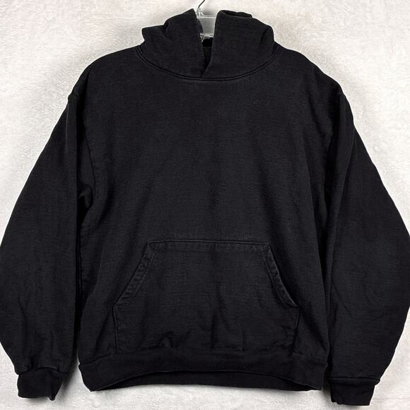 LA Los Angeles Apparel 14oz Heavy Fleece Pullover Hoodie Sweatshirt Mens L Black - Picture 1 of 8